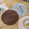Prato de Mesa com Padrão de Escama de Peixe PVC Redondo Estilo Nórdico Ocidental de Alta Qualidade para Mesa de Jantar Chinesa Isolante de Calor Simples