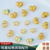 Acessórios Antigos em Ouro Banhado em Formato de Coração, Contas em Formato de Pêssego sem Desbotar com Furo Passante, Contas Espaçadoras para Joias DIY, Pulseiras e Colares