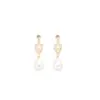 Pendientes de Plata Recubiertos de Oro Real de 18k con Aguja de Plata, Circonita, Perla en Forma de Gota de Agua, Pendientes de Lujo Ligero de Gama Alta, Pendientes Retro Versátiles para Mujer