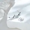 Flores do Riacho Nebuloso: Estilo Luxo Minimalista Flor Pequena de Quatro Pontos Inlay de Cobre Zircônia Alfinete Reto Argola Brinco Henson Joias para Piercing