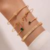 Juego de Pulseras Carta de Amor Transfronteriza de Amazon Geométrico Simple Incrustado de Diamantes Abierto Juego de Cuatro Pulseras al por Mayor