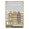Pintura Decorativa de Lata Escenario de Ciudad Americana Proceso de Impresión en Hierro Galvanizado Manualidades de Pintura para Colgar en Sala de Estar Oficina