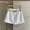 Shorts estilo minimalista coreano de cintura alta em linha A com cinto, calça social de Tencel com caimento, emagrecem e valorizam silhuetas petites
