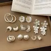 Pendientes Geométricos Mate Exagerados de Flor de Metal de Moda para Mujer, Pendientes de Moda de Personalidad Única de Nicho de Alta Gama