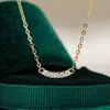 Collar con Colgante de Sonrisa para Mujer Chapado en Oro de 14 Quilates Plata de Ley 925 Moissanita Exclusivo Transfronterizo Dropshipping