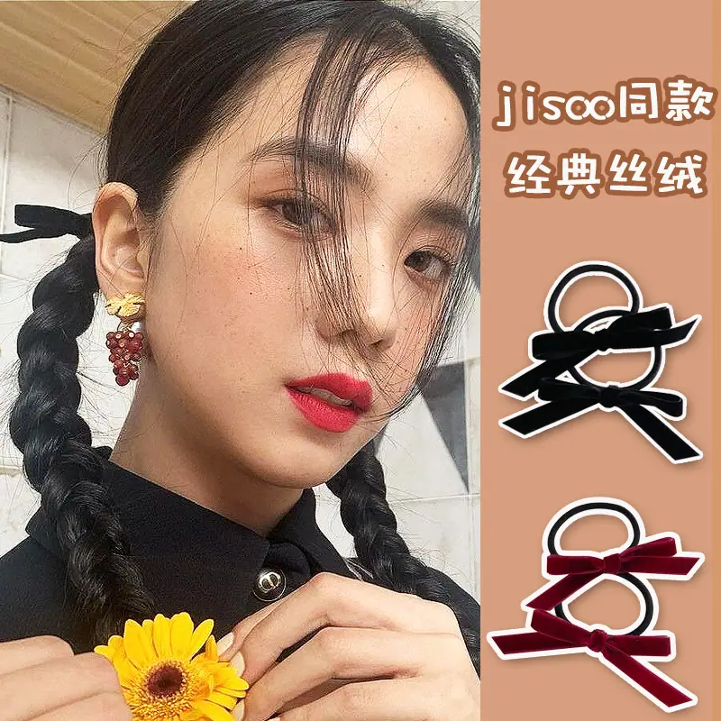 2208069 (1) jisoo金智秀同款鬼马少女丝绒蝴蝶