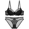 9256 Conjunto de Lencería Sexy de Encaje Ultrafino Talla Grande 95Cd Estilo Push-Up Estilo Europeo y Americano Deseo Puro Sin Bultos