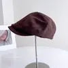 Gorra de Moda Retro de Ante de Ala Ancha para Mujer, Gorra de Béisbol Versátil Casual de Otoño, Boina Elegante para Usar al Revés