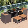 Silla de ratán para exteriores combinación de tres piezas mesa y sillas pequeñas de ocio para patio de jardín balcón pequeño muebles de exterior mesa y sillas de ratán mesa de centro