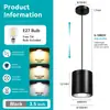 Luminária pendente minimalista E27 sem luz principal, altura ajustável de 3,5 polegadas, luz para sala de jantar, luz de teto para shoppings e lojas de móveis, 110V