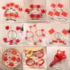 Pequenos Presentes para o Dia Nacional, Broches de Bandeira Nacional a Manivela, Grampos de Cabelo Catavento, Faixas de Cabelo Estrela de Cinco Pontas, Pequenos Presentes para Adultos e Crianças, Acessórios de Cabeça
