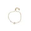 Colgante de Flor Hueca Ovalada de Corazón de Zircón Pulsera Deslizante Pulsera de Lujo Ligero de Gama Alta Pulsera de Moda Versátil