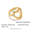 Anillo de Acero Inoxidable Yingtai Estilo Europeo y Americano Ins Lujo Accesible Gama Alta Chapado en Oro de 18 Quilates Acero de Titanio Sin Decoloración Para Mujer