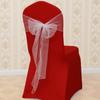 Gaze para Encosto de Cadeira de Casamento em Hotel Transfronteiriço Flor para Encosto de Cadeira Laço Decorativo para Encosto de Cadeira Tiras de Organza Gaze de Vidro para Cadeira