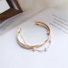 Pulsera japonesa de Corea del Sur personalizada nicho simple doble capa nueva pulsera de perlas elegante pulsera de novias celebridad de internet femenina 1980