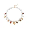 Collar con Colgante de Corazón Geométrico de Perla de Imitación Estilo Bohemio Suministro Transfronterizo Collar de Acero de Titanio para Mujer Que No Se Desvanece