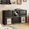 Gabinete de ocho compartimentos, gabinete negro, librero de pared, gabinete de almacenamiento, mesita de noche, gabinete de almacenamiento para el dormitorio
