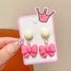 Pendientes para niñas con clip sin agujeros, bonitos pendientes de princesa de dibujos animados, otoño 2024, nuevos pendientes para niñas.