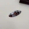 Versión Coreana Lindo Dibujo Animado Oso Flocado Tela Cuadros Pinza Lateral Dulce Ovalada Pinza para Flequillo Frente Pinza Bb Accesorio para el Cabello