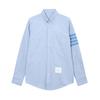Camisa TB JL Marca de Moda Camisa Oxford Hilada Básica Manga Sencilla Cinta Azul Cuatro Barras Casual para Hombre y Mujer Mismo Estilo