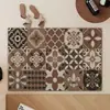 Tapete de Chão de Lama Diatomácea Absorve Água, Secagem Rápida, Estilo Étnico Tapete de Pé Antiderrapante, Resistente a Manchas para Banheiro, Tapete de Chão para Entrada de Banheiro