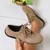 Comercio electrónico transfronterizo, talla grande, nueva colección primavera/otoño 2026, zapatos planos para mujer, estilo de entrenamiento alemán, modernos y casuales, versátiles zapatos con cordones