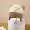 Chapéus de Urso Quentinhos e Fofos para Outono e Inverno, Chapéus com Proteção para Orelhas para Meninos e Meninas, Bebês e Crianças Pequenas, Chapéus de Lã, Chapéus de Tricô para Bebês e Crianças