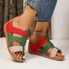 Sudeste Asiático Comercio Exterior Colorblock Huecos Suela Gruesa Tira Única Chanclas Sandalias de Playa con Cuña de Talón Costura de Coche Nuevo Estilo Transfronterizo para Mujer