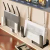 Estante de Colocación para Router, Soporte de Pared sin Taladro para Módem Óptico, Decodificador Wifi, Estante de Almacenamiento para Pared de Cemento, Soporte Organizador de Regleta