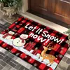 Tapete de Chão de Natal Transfronteiriço Amazon Decoração Tapete para Porta de Entrada de Natal Festival Uso Doméstico Tapete com Absorção de Água Resistente à Sujeira