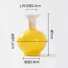 Jingdezhen Mini Flor de Cerámica Mesa Oficina Flor de Cerámica Hidropónica Esmalte de Color Flor de Cerámica Amarilla