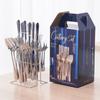 Cross-border aço inoxidável 1010 utensílios de mesa faca e garfo colher suporte caixa de presente ocidental bife faca e garfo sobremesa colher garfo 24 peças conjunto