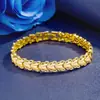 Pulsera de Corazón Flecha Chapada en Oro Kalamei 18K Chapado Pulsera de Corazón para Mujer Boda Joyería de Mano Duradera Entrega de Regalo