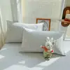 Sábana de cama de tela gruesa de algodón puro Clase A, cubierta de cama simple de lino de algodón tradicional para enfriar, juego de tres piezas