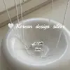 Design Criativo de Nicho Coreano Joia de Prata Exquisita Prata Esterlina S925 Tubo de Prata Brilhante Ice-Crystal Colar Estilo Personalizado