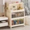 Gabinete de Almacenamiento con Puertas Dobles Engrosadas, Caja de Almacenamiento para Snacks y Juguetes, Caja de Almacenamiento Misceláneo para Dormitorio con Ruedas, Gabinete Organizador, Gabinete de Almacenamiento