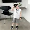 Conjunto de Verano para Niños 2026 Estilo Nuevo Camiseta sin Mangas de Dibujos Animados para Niños Pantalones Cortos de Moda Conjunto de Dos Piezas de Verano para Bebé Moda 3