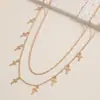 Joyería Transfronteriza Europea y Americana Cadena Corporal Sexy de Cruz con Borla Cadena Metálica Fina de Doble Capa Sencilla Versátil Cadena para Cintura para Mujeres