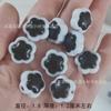 Cuentas redondas de acrílico con doble agujero recto, color blanco y negro, para bricolaje, collar, cadena para teléfono móvil, cuentas sueltas, accesorios de joyería