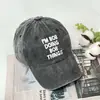 Explosiones Transfronterizas Estilo Retro Americano Casual Tendencia Gorra de Béisbol Lavada con Estampado I 'M BOB Visera Solar para Exteriores