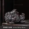 Adorno de Mascota de Té Sapo Dorado de Arcilla Púrpura Grande, Artículo Premium, Sapo Atractor de Riqueza, Juguete para Té, Decoración de Escritorio para Bandeja de Té