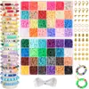 Caixa de Conjunto de Contas de Argila Macia 24 Grades 28 Grades 6mm Transfronteiriça Caixa de Conjunto de Contas Redondas Contas de Alfabeto Kit de Materiais de Acessórios para Joias de Pulseira DIY