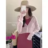 Cárdigan de Protección Solar de Verano, Top de Manga Larga de Seda Helada para Mujer, Chaqueta Ligera Versátil Estilo Coreano