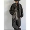 Jaqueta de Couro Motociclista Retro Japonês Melard Desgastado para Homens e Mulheres Americana Solta Casual Jaqueta de Couro PU Tendência