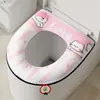 Almofada de assento de vaso sanitário de pelúcia de desenho animado, tipo adesivo, uso doméstico, almofada de assento de vaso sanitário com encosto de desenho animado, adequada para todas as estações, almofada de assento de vaso sanitário macia e amiga da pele