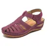 Deseo comercio exterior nuevo stock Amazon transfronterizo talla 43 zapatos planos para mujer sandalias con hebilla de velcro mujer