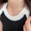 Collar de Cadena de Plata Esterlina S925 Plata Rota para Mujer Diseño Simple Popular de Blogger Ins Lujo Accesible Cadena para Suéter N1107