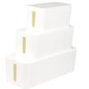 Caja de Almacenamiento de Plástico con Tapa Organizador de Escritorio para Cables de Datos de Carga Ocultos Teléfono Móvil Computadora Tableta Regleta