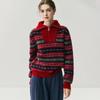 ¡Lujo Ligero de Cachemira! Suéter de Cachemir Elegante Artístico para Mujer Otoño e Invierno Versátil Cuello de Solapa Cremallera Jacquard Jersey de Cachemir