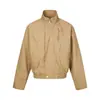 Chaqueta de Trabajo de Lona Barn para Hombre Primavera Ajuste Americano Limpio Marca de Tendencia Retro Silueta Holgada Chaqueta con Cuello Alto